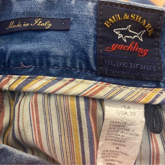 Paul & Shark Yachting Blue Denim Pants Mens Size 38x28 Suspender Buttons Read* - Picture 6 of 14